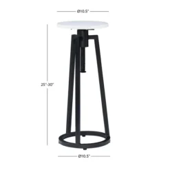 Accent & End Tables-Kirkland's Home Black And White Marble Adjustable Drink Table Black/White