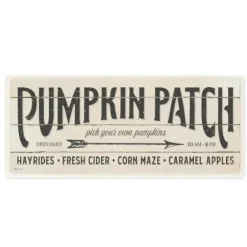 Wall Quotes & Signs-Kirkland's Home Black And White Pumpkin Patch Wood Plaque Ivory/Black