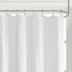 Shower Curtains-Kirkland's Home Black And White Striped Boho Shower Curtain Blue/White