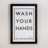 Wall Quotes & Signs-Kirkland's Home Black And White Wash Your Hands Wall Plaque Black/White