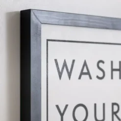 Wall Quotes & Signs-Kirkland's Home Black And White Wash Your Hands Wall Plaque Black/White