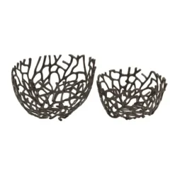 Decorative Bowls & Jars-Kirkland's Home Black And White Wooden Base Bowls, Set Of 3