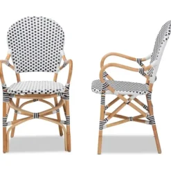 Dining Chairs-Kirkland's Home Black And White Woven Dining Chairs, Set Of 2 White/Black