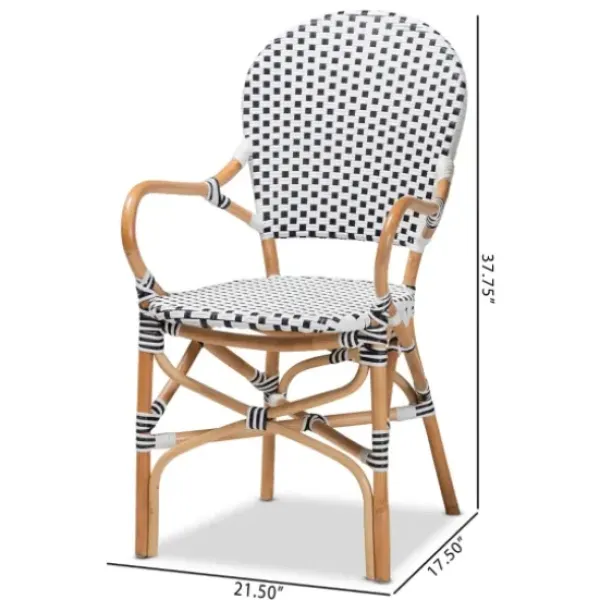 Dining Chairs-Kirkland's Home Black And White Woven Dining Chairs, Set Of 2 White/Black