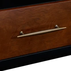 Tv Stands & Media Consoles-Kirkland's Home Black And Wood 2-Door Media Cabinet Brown
