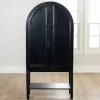 Cabinets & Sideboards-Kirkland's Home Black Arch Wood Bar Cabinet