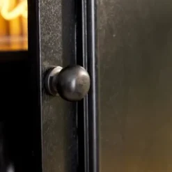Cabinets & Sideboards-Kirkland's Home Black Arch Wood Bar Cabinet