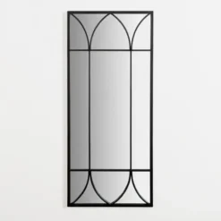 Decorative Mirrors-Kirkland's Home Black Arched Pane Wall Mirror