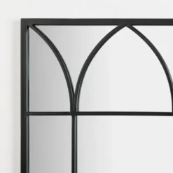 Decorative Mirrors-Kirkland's Home Black Arched Pane Wall Mirror