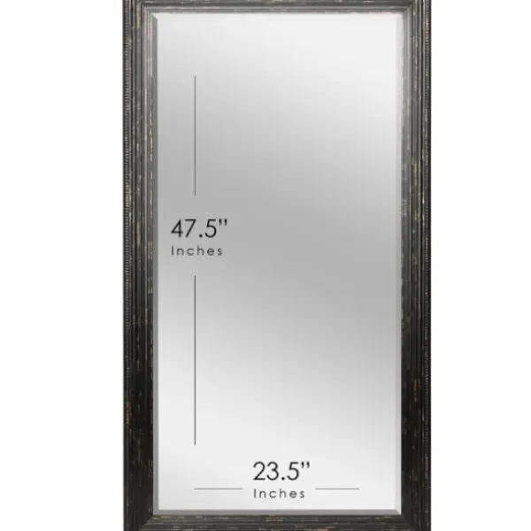 Framed Mirrors-Kirkland's Home Black Beaded Frame Beveled Wall Mirror