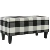 Benches & Ottomans-Kirkland's Home Black Buffalo Check Storage Bench Black/White
