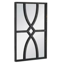 Decorative Mirrors-Kirkland's Home Black Carved Wooden Frame Wall Mirrors, Set Of 2