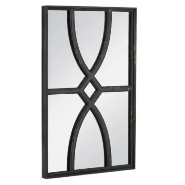 Decorative Mirrors-Kirkland's Home Black Carved Wooden Frame Wall Mirrors, Set Of 2