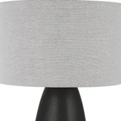 Table Lamps-Kirkland's Home Black Ceramic Gridline Table Lamp Gray
