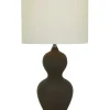 Table Lamps-Kirkland's Home Black Ceramic Hourglass Simple Large Table Lamp White