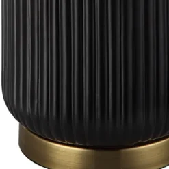 Table Lamps-Kirkland's Home Black Ceramic Ribbed Table Lamp White