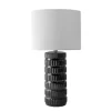 Table Lamps-Kirkland's Home Black Ceramic Stacked Lines Table Lamp White