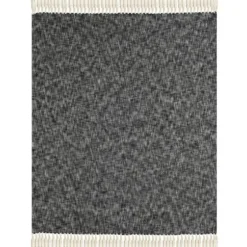 Blankets & Throws-Kirkland's Home Black Chambray Fringe Throw Black/White