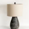 Table Lamps-Kirkland's Home Black Concrete Porter Table Lamp Ivory