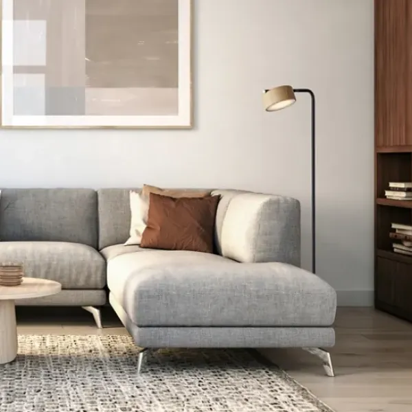 Floor Lamps-Kirkland's Home Black Contemporary Arch Task Floor Lamp Tan