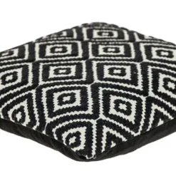 Pillows-Kirkland's Home Black Diamond Cotton Throw Pillow Black/White
