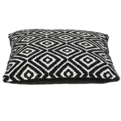 Pillows-Kirkland's Home Black Diamond Cotton Throw Pillow Black/White