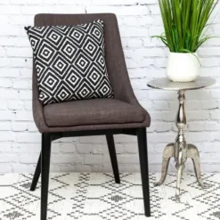 Pillows-Kirkland's Home Black Diamond Cotton Throw Pillow Black/White