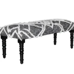 Benches & Ottomans-Kirkland's Home Black Diamond Tufted Modern Bench Gray/White