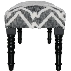 Benches & Ottomans-Kirkland's Home Black Diamond Tufted Modern Bench Gray/White