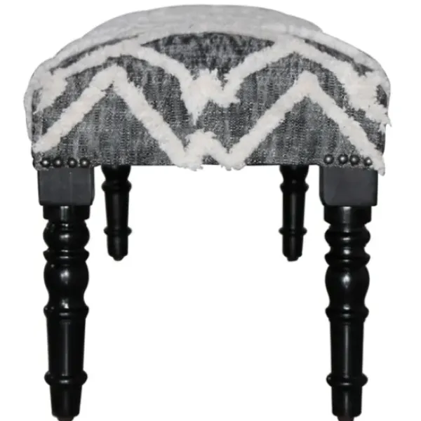 Benches & Ottomans-Kirkland's Home Black Diamond Tufted Modern Bench Gray/White