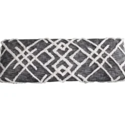 Benches & Ottomans-Kirkland's Home Black Diamond Tufted Modern Bench Gray/White