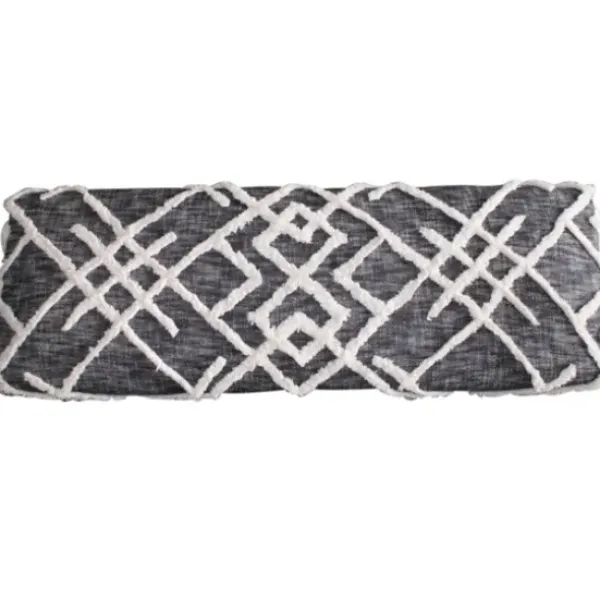 Benches & Ottomans-Kirkland's Home Black Diamond Tufted Modern Bench Gray/White
