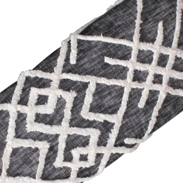 Benches & Ottomans-Kirkland's Home Black Diamond Tufted Modern Bench Gray/White