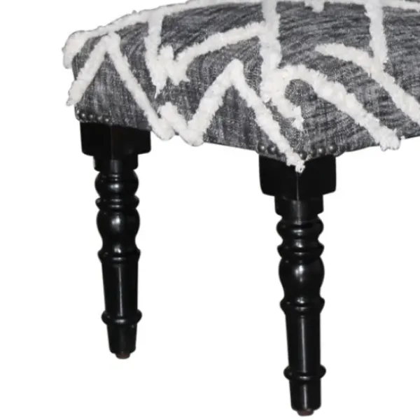 Benches & Ottomans-Kirkland's Home Black Diamond Tufted Modern Bench Gray/White