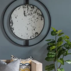 Framed Mirrors-Kirkland's Home Black Distressed Floating Frame Mirror