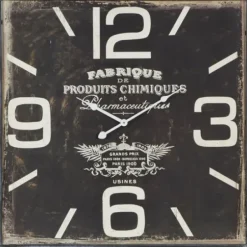 Clocks-Kirkland's Home Black Distressed Wood Face Square Clock
