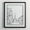Framed Art-Kirkland's Home Black Eiffel Tower Sketch Framed Art Print White/Black