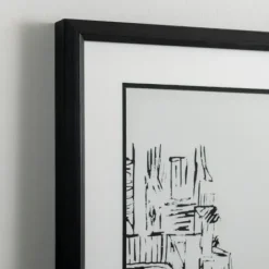 Framed Art-Kirkland's Home Black Eiffel Tower Sketch Framed Art Print White/Black
