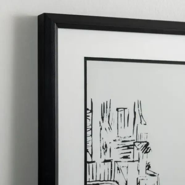 Framed Art-Kirkland's Home Black Eiffel Tower Sketch Framed Art Print White/Black