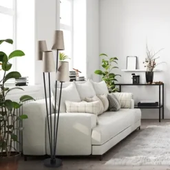 Floor Lamps-Kirkland's Home Black Enoki 4-Arm Asymmetrical Floor Lamp Black/Tan