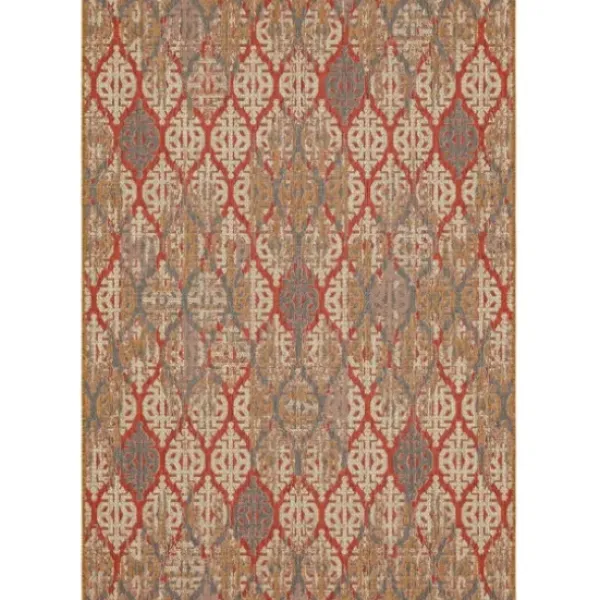 Outdoor Rugs-Kirkland's Home Black Eyelet Pattern Outdoor Area Rug, 5X7 Tan/Black