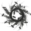 Wreaths-Kirkland's Home Black Fern Swirl Bats Halloween Wreath