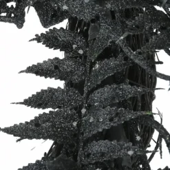 Wreaths-Kirkland's Home Black Fern Swirl Bats Halloween Wreath