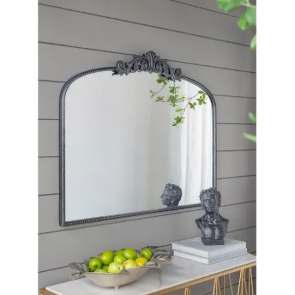 Decorative Mirrors-Kirkland's Home Black Floral Scroll Wall Mirror
