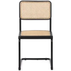 Dining Chairs-Kirkland's Home Black Framed Woven Cane Dining Chairs, Set Of 2 Tan/Black