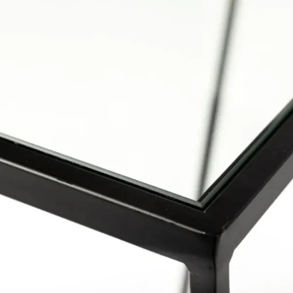 Accent & End Tables-Kirkland's Home Black Geometric Nesting Accent Tables, Set Of 2