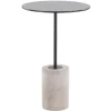 Accent & End Tables-Kirkland's Home Black Glass And Concrete Round Accent Table