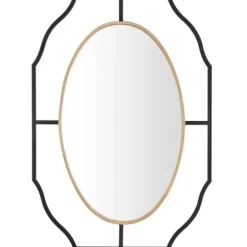 Decorative Mirrors-Kirkland's Home Black Gold Scalloped Oval Frame Wall Mirror