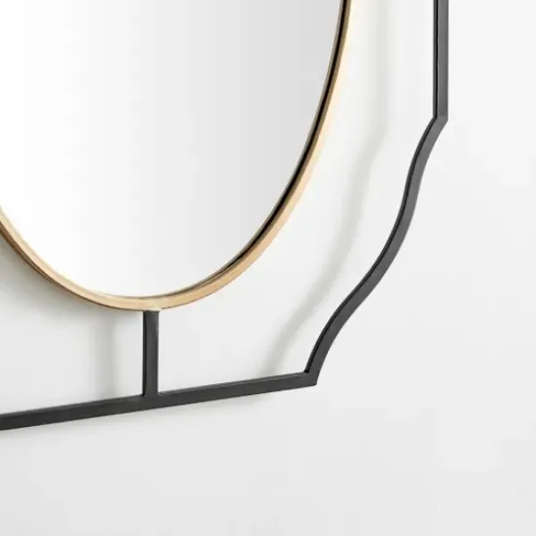 Decorative Mirrors-Kirkland's Home Black Gold Scalloped Oval Frame Wall Mirror