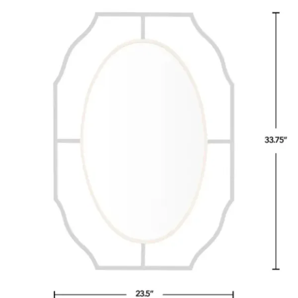 Decorative Mirrors-Kirkland's Home Black Gold Scalloped Oval Frame Wall Mirror
